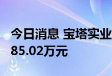 今日消息 宝塔实业今日涨停 两机构净卖出1785.02万元