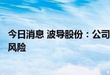 今日消息 波导股份：公司存在主营业务盈利能力相对较弱的风险