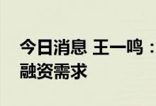 今日消息 王一鸣：银行要合理保证房地产的融资需求