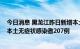 今日消息 黑龙江昨日新增本土新冠肺炎确诊病例11例 新增本土无症状感染者207例