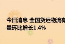 今日消息 全国货运物流有序运行 监测港口完成集装箱吞吐量环比增长1.4%