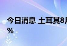今日消息 土耳其8月消费价格同比上涨80.21%