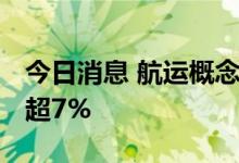 今日消息 航运概念板块异动拉升 中远海能涨超7%