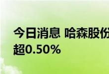 今日消息 哈森股份：股东香港欣荣拟减持不超0.50%