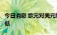 今日消息 欧元对美元续创2002年12月以来新低