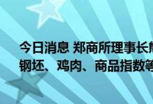 今日消息 郑商所理事长熊军：有序推进烧碱、PX、瓶片、钢坯、鸡肉、商品指数等品种研发上市