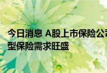 今日消息 A股上市保险公司半年报披露：业绩稳健增长 保障型保险需求旺盛