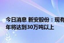 今日消息 新安股份：现有工业硅产能10万吨，预计到2023年将达到30万吨以上