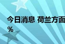今日消息 荷兰方面称天然气储存水平已达80％