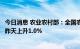 今日消息 农业农村部：全国农产品批发市场猪肉平均价格比昨天上升1.0%