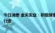 今日消息 金禾实业：积极探索氯化亚砜下游新兴应用领域和行业