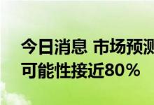 今日消息 市场预测美联储9月加息75基点的可能性接近80％