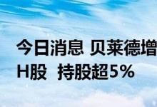 今日消息 贝莱德增持约5000万港元复星医药H股  持股超5%