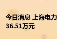 今日消息 上海电力今日涨停 两机构净卖出8536.51万元