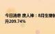 今日消息 唐人神：8月生猪销售收入合计3.71亿元  同比上升209.74%