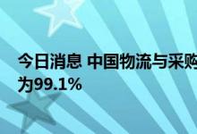 今日消息 中国物流与采购联合会：8月份中国快递物流指数为99.1%
