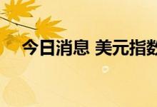 今日消息 美元指数DXY短线走低超15点