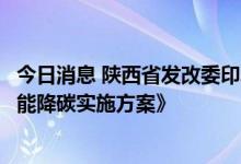 今日消息 陕西省发改委印发《陕西省高耗能行业重点领域节能降碳实施方案》
