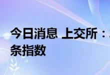 今日消息 上交所：发布上证光伏产业指数等2条指数