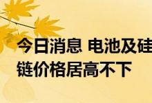 今日消息 电池及硅片龙头先后提价 光伏产业链价格居高不下