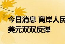 今日消息 离岸人民币兑美元和在岸人民币兑美元双双反弹