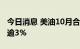 今日消息 美油10月合约、布油11月合约均涨逾3%