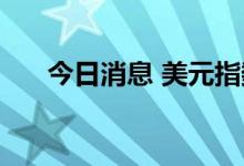 今日消息 美元指数DXY短线下挫15点