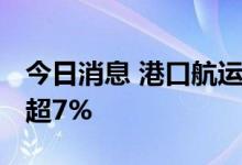 今日消息 港口航运板块异动拉升 招商轮船涨超7%