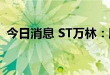 今日消息 ST万林：股东陈明拟减持不超2%