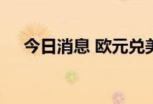 今日消息 欧元兑美元日内涨幅达0.50%