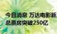 今日消息 万达电影新片领跑中秋档 国内年度总票房突破250亿