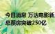 今日消息 万达电影新片领跑中秋档 国内年度总票房突破250亿