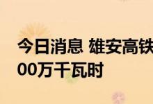 今日消息 雄安高铁站站顶光伏累计发电超1000万千瓦时