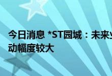今日消息 *ST园城：未来业务增长具有不确定性 公司利润波动幅度较大