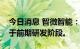 今日消息 智微智能：公司机器人产品目前处于前期研发阶段。