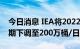 今日消息 IEA将2022年全球石油需求增长预期下调至200万桶/日