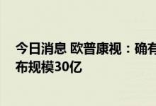 今日消息 欧普康视：确有在天津尝试牙科服务计划 但未宣布规模30亿
