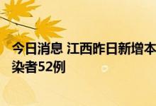 今日消息 江西昨日新增本土确诊病例1例 新增本土无症状感染者52例