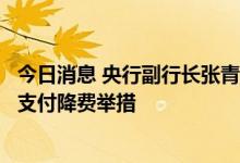 今日消息 央行副行长张青松首秀：支付产业各方要继续落实支付降费举措