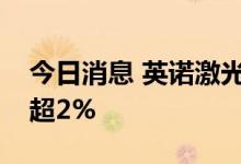今日消息 英诺激光：股东艾泰投资拟减持不超2%