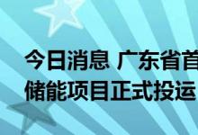 今日消息 广东省首个用户侧虚拟电厂电化学储能项目正式投运