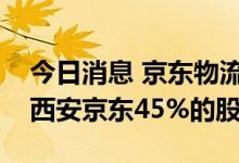 今日消息 京东物流：刘强东将转让其持有的西安京东45%的股权