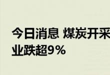 今日消息 煤炭开采加工板块继续下跌 安源煤业跌超9%