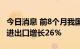 今日消息 前8个月我国对上合组织其他成员国进出口增长26%