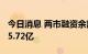 今日消息 两市融资余额2连降 较上一日减少55.72亿