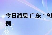 今日消息 广东：9月17日新增本土确诊病例1例