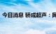 今日消息 骄成超声：网上中签号码1.41万个