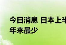 今日消息 日本上半年出生人口不足40万 22年来最少
