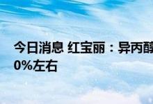 今日消息 红宝丽：异丙醇胺和聚醚产品出口占上半年营收30%左右