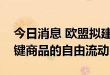 今日消息 欧盟拟建应急机制确保危机时期关键商品的自由流动